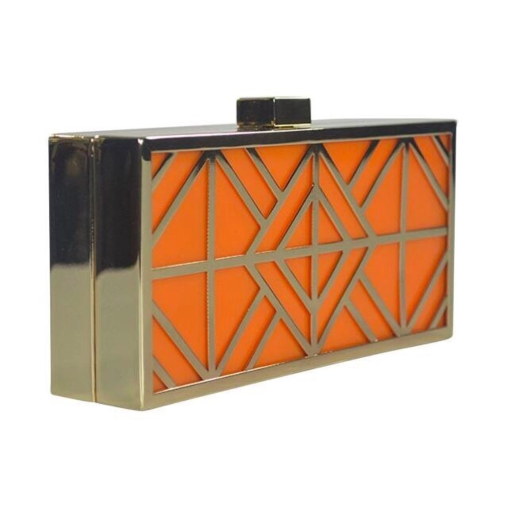 Tory Burch Frete Clutch- Orange & Gold - Picture 2 of 4